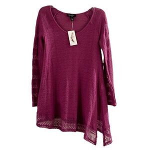 NEW Jessica Simpson Asymmetrical Purple Pink Sweater Size XS